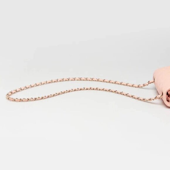 Chanel Pink Quilted Lambskin Leather Classic Square Mini Flap Bag - Picture 6 of 9